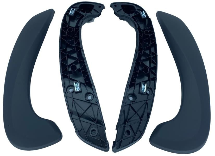 Kit Puxadores Porta Frente Renault Megane III Preto Mate 08-15