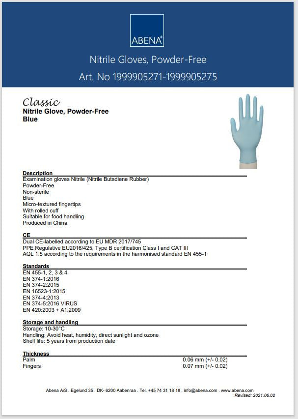 Luvas Nitrilo Azuis Tam. XL