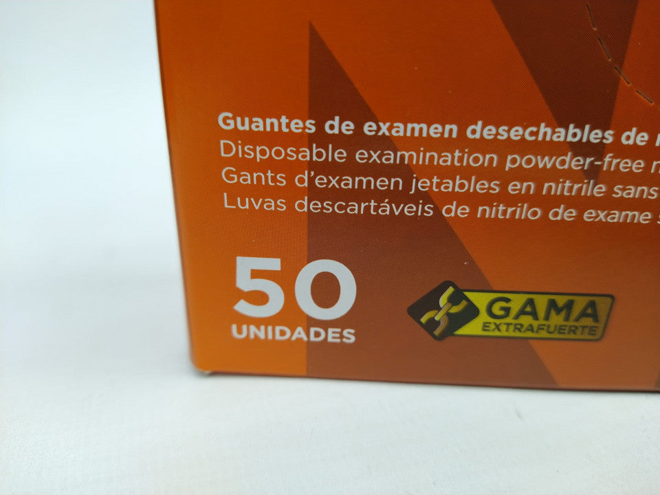 Luvas Nitrilo Diamantadas Laranja Tam. L