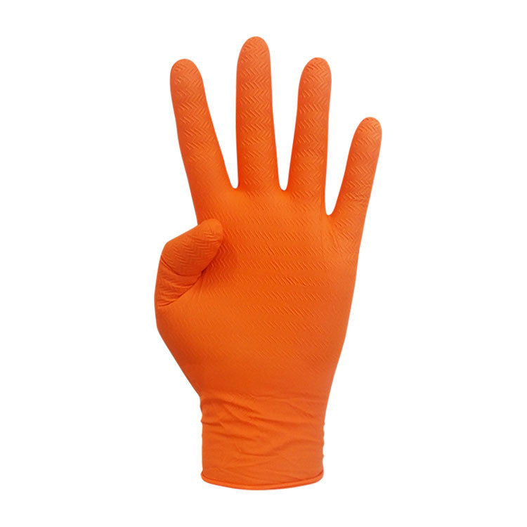 Luvas Nitrilo Diamantadas Laranja Tam. XL